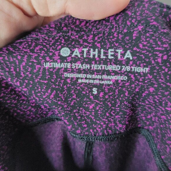 Athleta Small Ultimate Stash Textured 7/8 Static Exotic Fuchsia Leggings - Picture 6 of 7